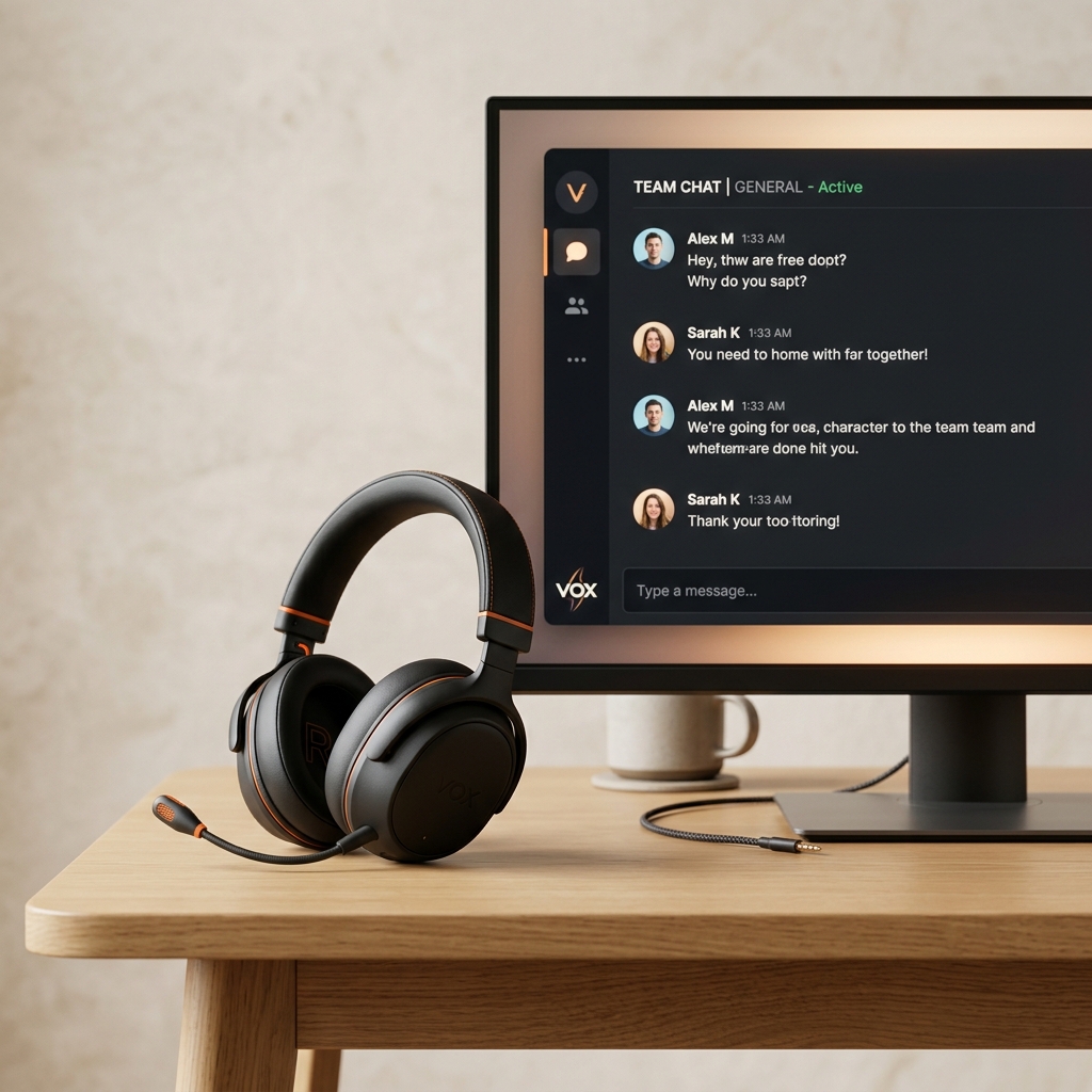 Customer support headset and chat interface